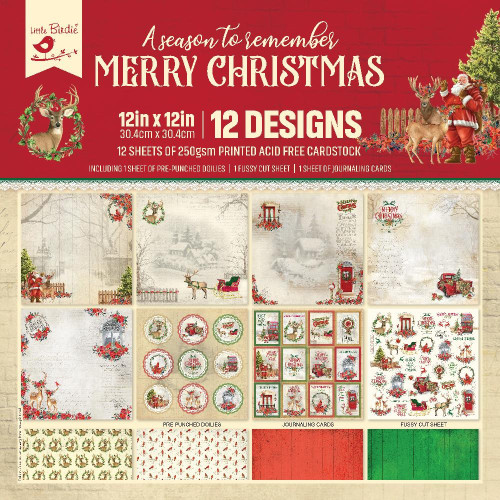 3 Pack Little Birdie Paper Pack 12"X12" 12/Pkg-Merry Christmas 5A0021BH-1G450 - 8903236680416