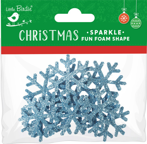 Little Birdie Christmas Self Adhesive Foam Shape 12/Pkg-Snowflake; Blue 5A0021C8-1G47R - 726465507303