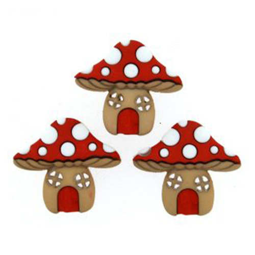 Dress It Up Embellishments-Mushroom Houses - DIUBTN-9387