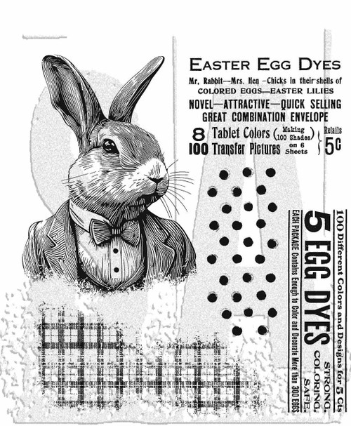 Tim Holtz Cling Stamps 7"X8.5"-Mr. Rabbit - 5A0021L9-1G4HH - 691835436708
