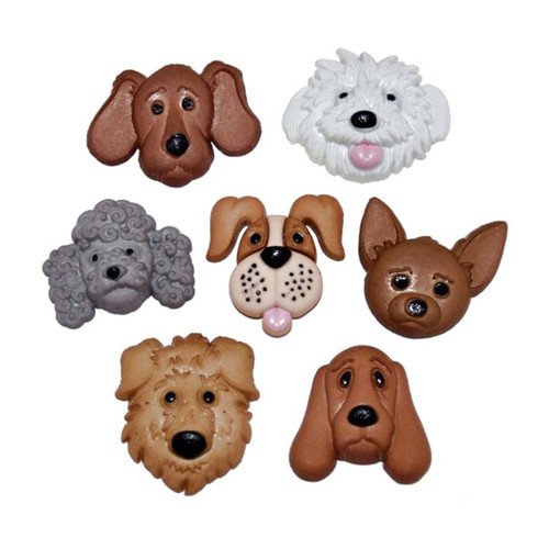 Dress It Up Embellishments-Fuzzy Faces DIUBTN-4825