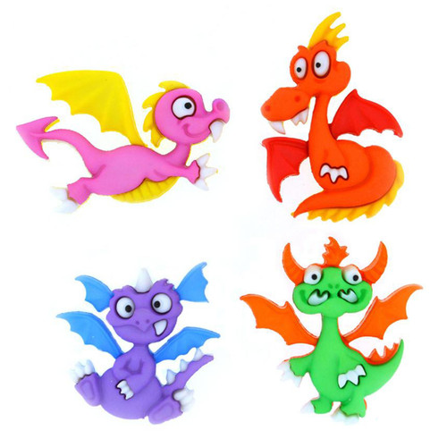 6 Pack Dress It Up Embellishments-Dragon Tale DIUBTN-8299