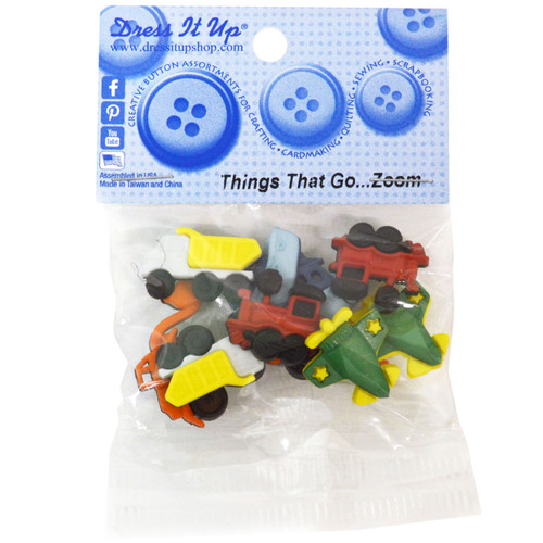 Dress It Up Embellishments-Things That Go Zoom DIUBTN-4243 - 787117525434