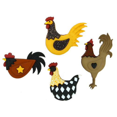 6 Pack - Dress It Up Embellishments-Hen House - DIUBTN-8295