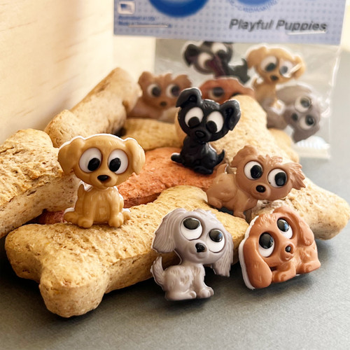 6 Pack - Dress It Up Embellishments-Playful Puppies - DIUBTN-7687 6 Pack - Dress It Up Embellishments-Playful Puppies - DIUBTN-7687