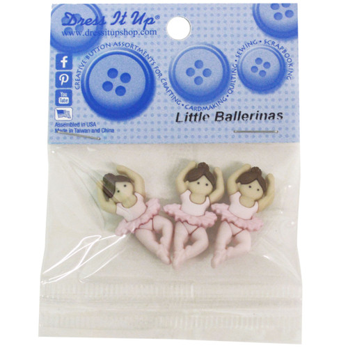 Dress It Up Embellishments-Little Ballerinas - DIUBTN-6954 - 787117552546