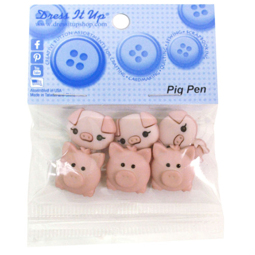 Dress It Up Embellishments-Pig Pen DIUBTN3-10415 - 787117587159