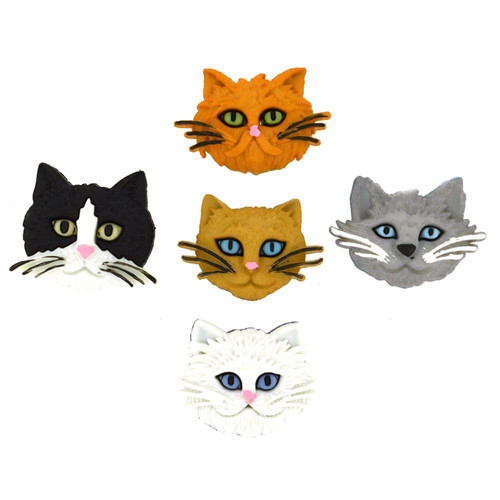 Dress It Up Embellishments-Fuzzy Felines DIUBTN-5800