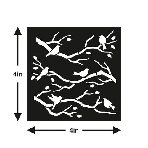 Little Birdie Reusable Stencil 4"X4"-Chirpy Haven RUSNTL4-83443