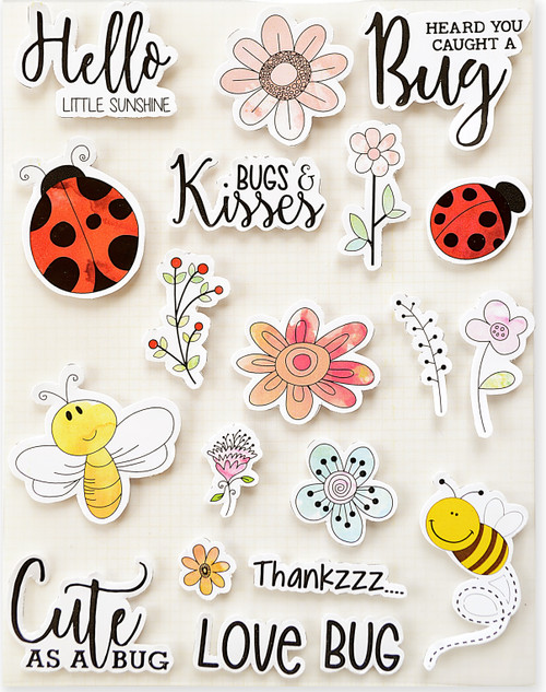 Little Birdie Watercolor Embellishment 20/Pkg-Flowers and Bugs - CR70277 Little Birdie Watercolor Embellishment 20/Pkg-Flowers and Bugs - CR70277