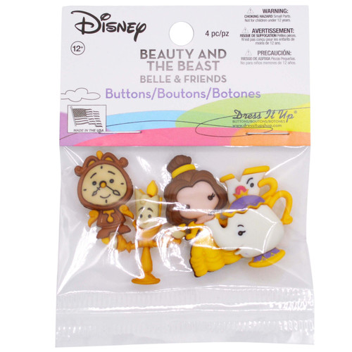 Dress It Up Licensed Embellishments-Disney Belle And Friends DIULBTN-1G5L0 - 787117572568