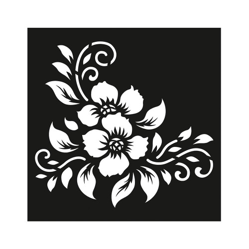 Little Birdie Reusable Stencil 4"X4"-Artful Flowers - RUSNTL4-83444