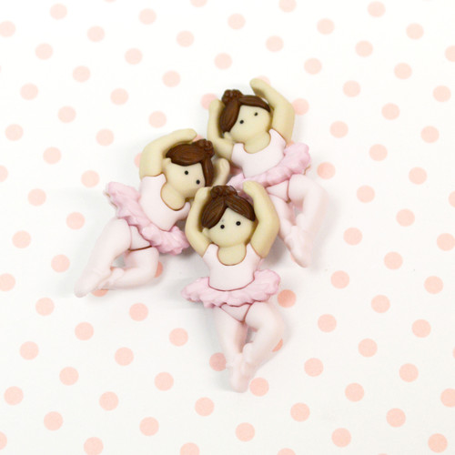 6 Pack Dress It Up Embellishments-Little Ballerinas DIUBTN-6954
