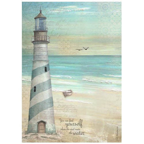 3 Pack - Stamperia Rice Paper Sheet A4-Sea Land Lighthouse - 5A0021JC-1G4G1 - 5993110033608