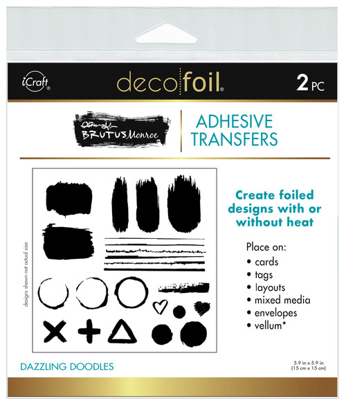 3 Pack Deco Foil Adhesive Transfer Sheet by Brutus Monroe 5.9"X5.9"-Dazzling Doodles 5A0022TL-1G5V4 - 000943191216