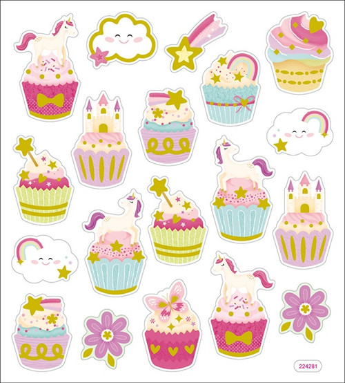 6 Pack Sticker King Stickers-Fantasy Cupcakes SK129MC-1G5VZ - 679924432411