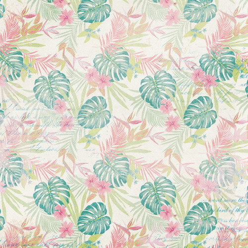 25 Pack Coco Paradise Double-Sided Cardstock 12"X12"-Tropical Floral 5A0022MZ-1G5KK