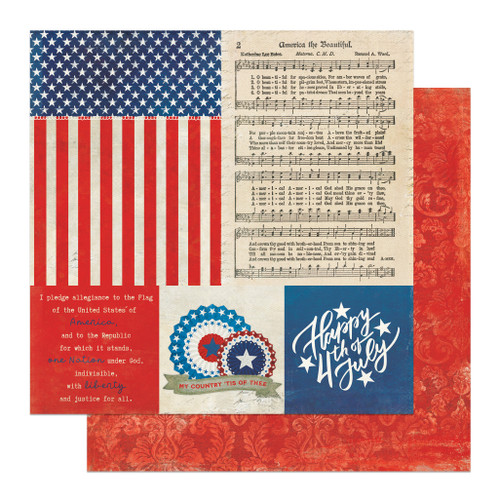 25 Pack With Liberty Double-Sided Cardstock 12"X12"-America The Beautiful 5A0022N5-1G5LX - 709388345245