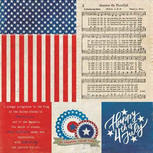 25 Pack With Liberty Double-Sided Cardstock 12"X12"-America The Beautiful 5A0022N5-1G5LX