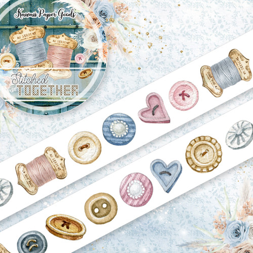 3 Pack - Memory Place Washi Tape 15mmX5m-Stitched Together - 5A0022SM-1G5SY 3 Pack - Memory Place Washi Tape 15mmX5m-Stitched Together - 5A0022SM-1G5SY