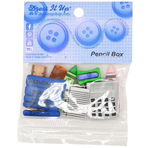 6 Pack - Dress It Up Embellishments-Pencil Box - DIUBTN-324 - 787117204858 6 Pack - Dress It Up Embellishments-Pencil Box - DIUBTN-324 - 787117204858