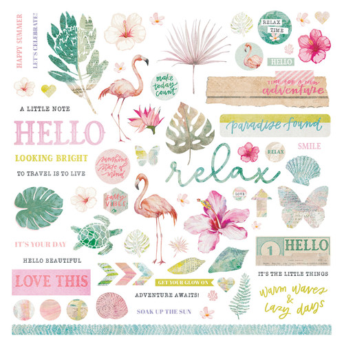 Coco Paradise Stickers 12"X12"-Elements - 5A0022MY-1G5KC - 709388345085