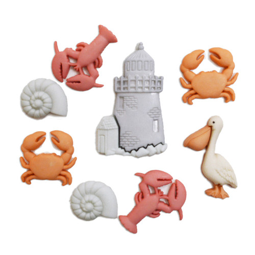 6 Pack - Dress It Up Embellishments-Ocean View - DIUBTN-1549 6 Pack - Dress It Up Embellishments-Ocean View - DIUBTN-1549