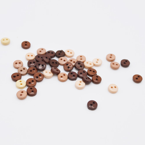 6 Pack - Dress It Up Embellishments-Tiny Round Buttons - Natural - DIUBTN-1567