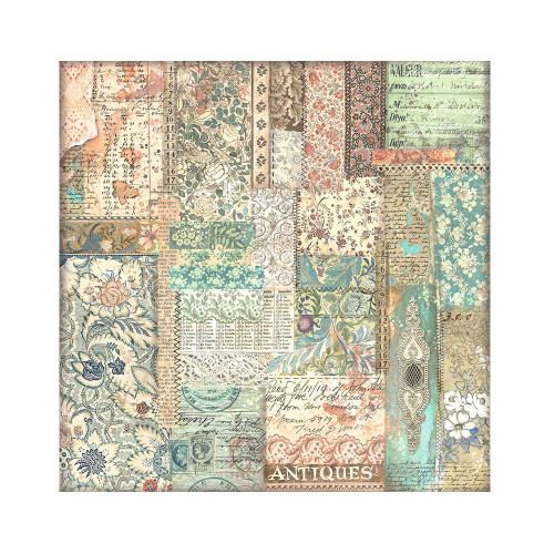 Stamperia Polyester Fabric 12"X12" 4/Pkg-Brocante Antiques - 5A0021KD-1G4G7