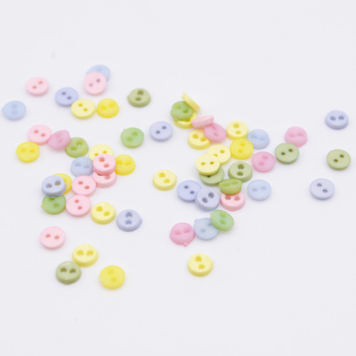6 Pack Dress It Up Micro-Mini Button Embellishments-Round Innocence DIUMM-3014