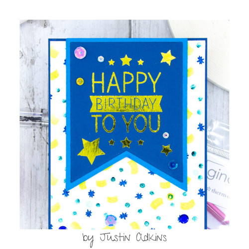 Deco Foil Adhesive Transfer Sheets by Gina K 5.9" x 5.9"-Birthday Bliss 5A0022T7-1G5TS