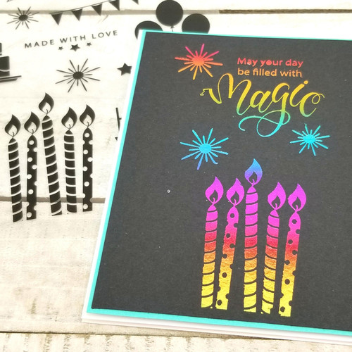 Deco Foil Adhesive Transfer Sheets by Gina K 5.9" x 5.9"-Birthday Bliss 5A0022T7-1G5TS