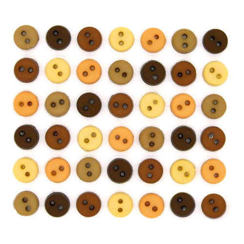 Dress It Up Embellishments-Tiny Round Buttons Natural DIUBTN-1567