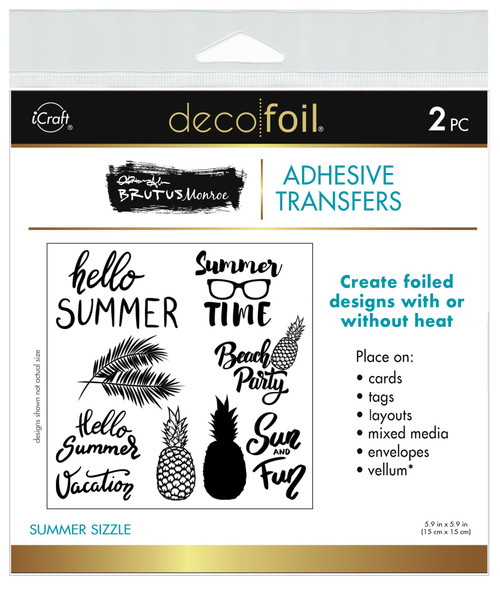 Deco Foil Adhesive Transfer Sheet by Brutus Monroe 5.9"X5.9"-Summer Sizzle - 5A0022TK-1G5TW - 000943191209