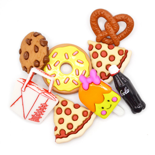 6 Pack Dress It Up Embellishments-Snack Attack DIUBTN-4756