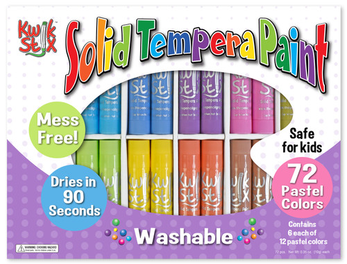 Kwik Stix Solid Tempera Paint Sticks Class Pack 72/Pkg-Pastel Colors, 6 Of Each Color 5A0022V0-1G5VR - 634901006924