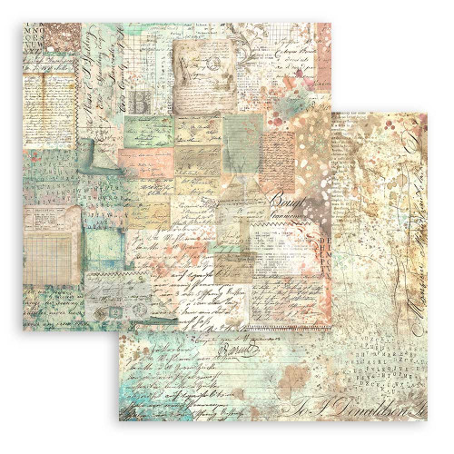 10 Pack Stamperia Double-Sided Cardstock 12"X12"-Brocante Antiques Patchwork Cards 5A0021KM-1G4G9 - 5993110033288
