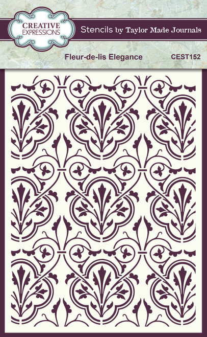 Creative Expressions Taylor Made Journals Stencil 6"X6"-Fleur-de-lis Elegance 5A0022D2-1G534 - 5055305987803