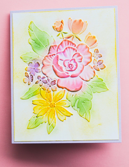 Memory Box 3D Embossing Folder And Die-Cheerful Floral 5A0022GM-1G592 - 873980310250