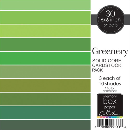 Memory Box Solid Core Cardstock 6"X6"-Leafy - 5A0022GL-1G594 - 873980223116