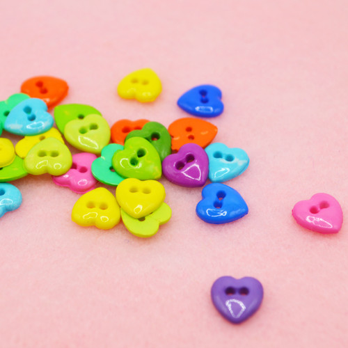 Dress It Up Embellishments-Mini Simple Heart Buttons - Primary - DIUBTN-1791 Dress It Up Embellishments-Mini Simple Heart Buttons - Primary - DIUBTN-1791