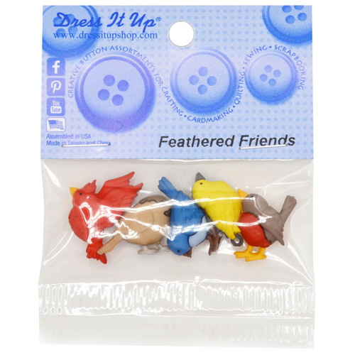 Dress It Up Embellishments-Feathered Friends - DIUBTN-6956 - 787117552560