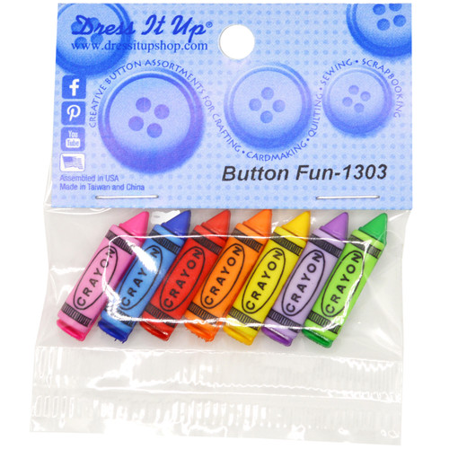 Dress It Up Embellishments-Crayons - DIUBTN-1303 - 787117309102