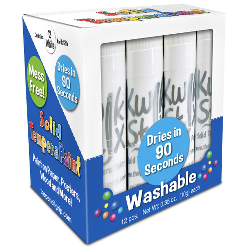 Kwik Stix Solid Tempera Paint Sticks 12/Pkg-White - TPG60010-1G5VL
