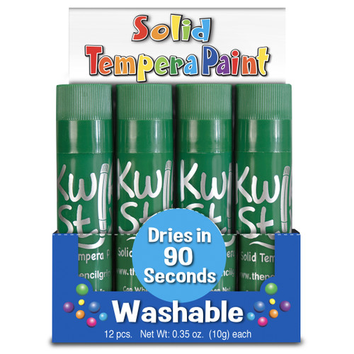 Kwik Stix Solid Tempera Paint Sticks 12/Pkg-Green TPG60010-1G5VT - 634901612408