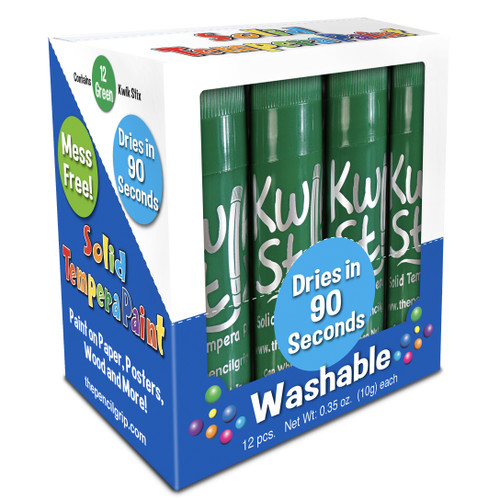 Kwik Stix Solid Tempera Paint Sticks 12/Pkg-Green - TPG60010-1G5VT