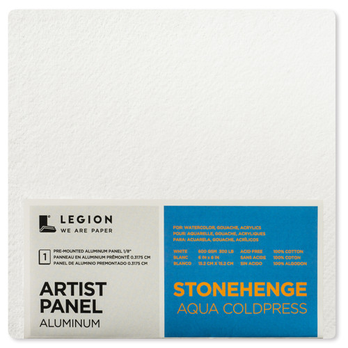 3 Pack - Stonehenge Aqua Coldpress Pre-Mounted Aluminum Panel 6"X6"-White, For Wet Media - 5A0023FG-1G6GH - 645248338616