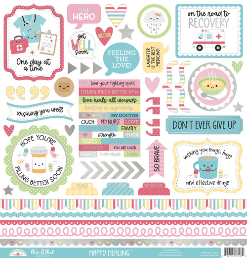3 Pack Doodlebug This & That Cardstock Stickers-Happy Healing 5A0023CP-1G6CR - 842715081482