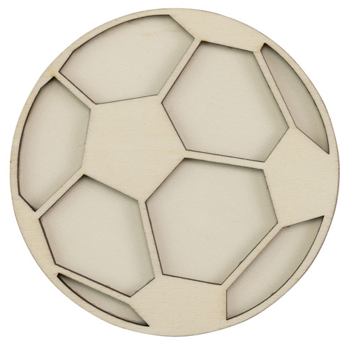 12 Pack Ready To Finish Wood Coaster-Soccer Ball CH0140 - 726465505057