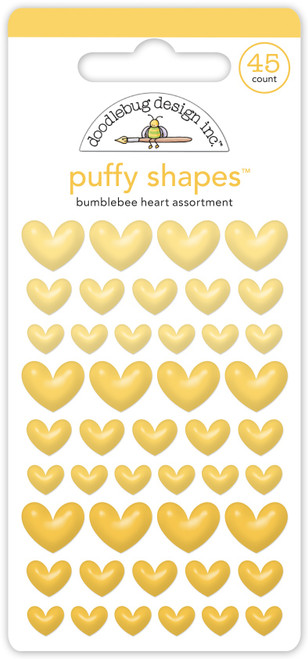 3 Pack Doodlebug Puffy Stickers-Bumblebee Heart 5A0023DQ-1G6CX - 842715077126